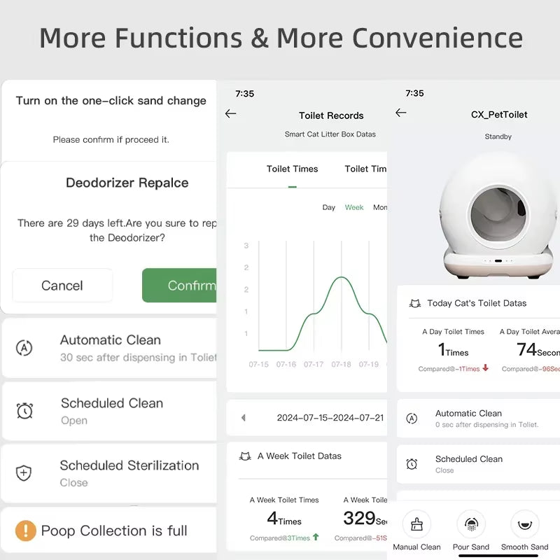 Large Capacity Automatic Cat Litter Box Self Cleaning, Smart Self-Cleaning Cat Litter Box with 72L Litter Box APP Control