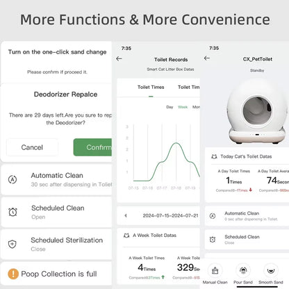 Large Capacity Automatic Cat Litter Box Self Cleaning, Smart Self-Cleaning Cat Litter Box with 72L Litter Box APP Control