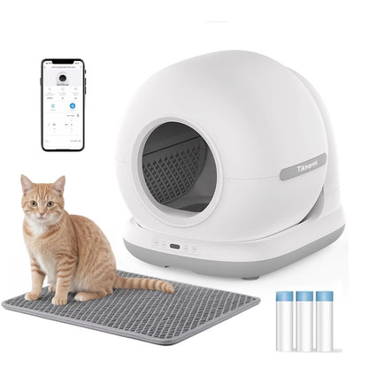 Large Capacity Automatic Cat Litter Box Self Cleaning, Smart Self-Cleaning Cat Litter Box with 72L Litter Box APP Control