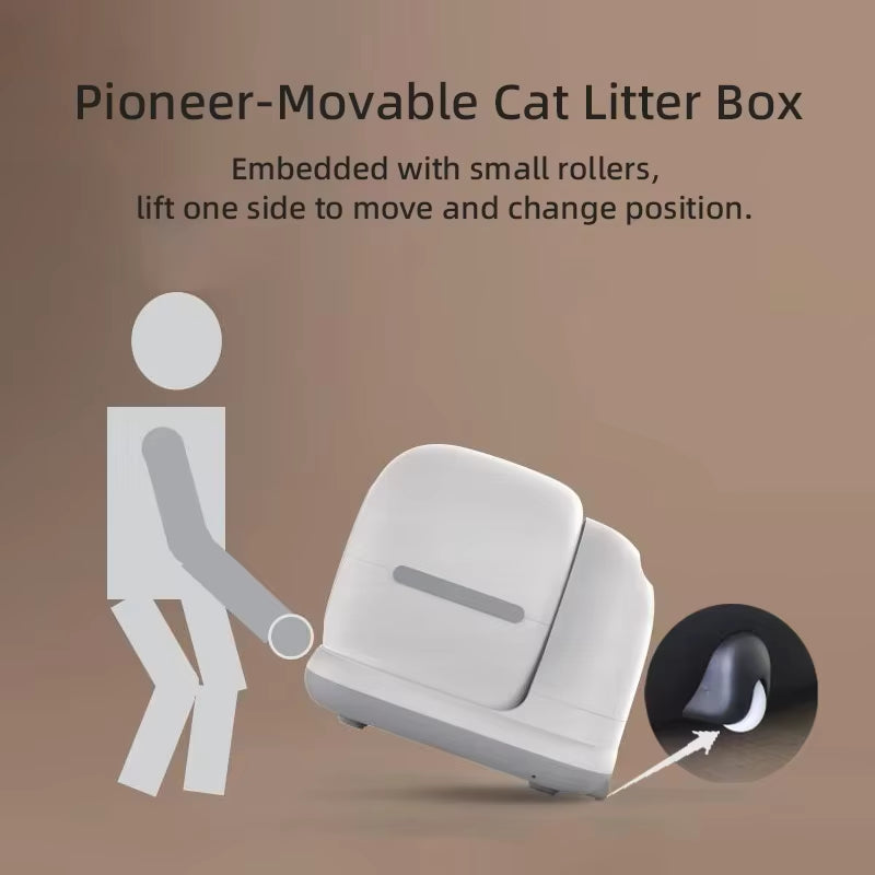 Large Capacity Automatic Cat Litter Box Self Cleaning, Smart Self-Cleaning Cat Litter Box with 72L Litter Box APP Control