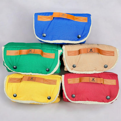 Roll up Travel Dog Mat, Settle Mat, Spot Training, Stain-Resistant, Water-Repellent, Machine Washable, Handmade Cotton, Soft & Durable