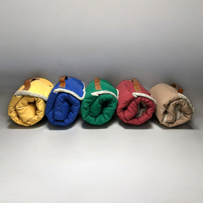 Roll up Travel Dog Mat, Settle Mat, Spot Training, Stain-Resistant, Water-Repellent, Machine Washable, Handmade Cotton, Soft & Durable